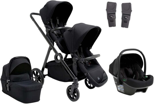Beemoo Pro Multi 2 Søskenvogn inkl. Route i-Size Babybilstol Coffee Black/Black Stone