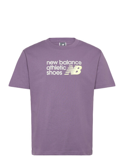 New Balance Athletics Premium Relaxed Chest Logo T Shirt Purple S New Balance Athletics Premium Relaxed Chest Logo T Shirt Purple S