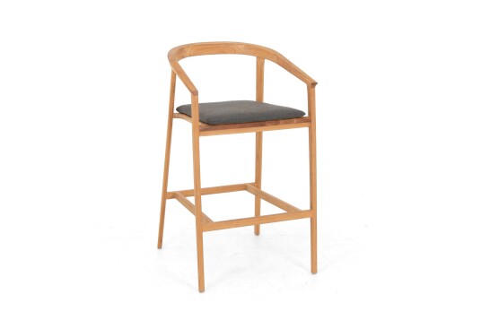Selected Exclusive Lux barstol Teak med grå pute