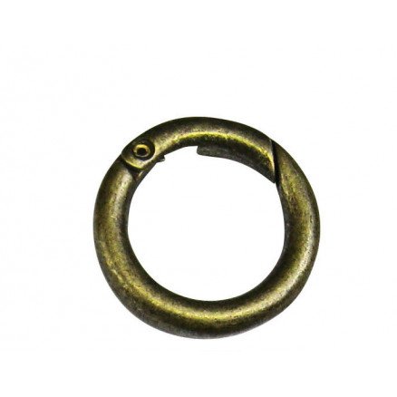 Læderiet Karabinring Karabinhake Rund Gl messing 16mm 1 stk