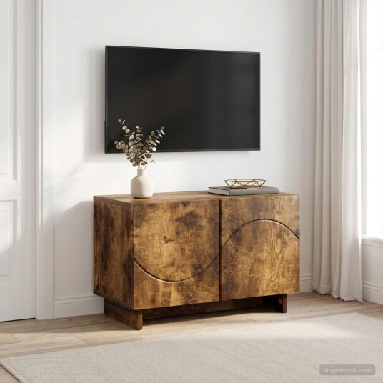 vidaXL TV benk 60 x 34.5 x 40 cm Røkt Eik Konstruert tre
