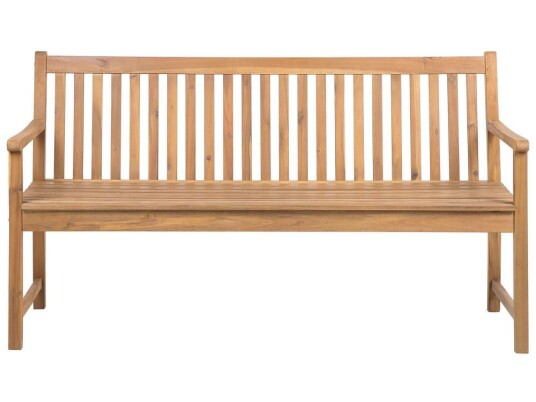 Hagebenk Lys Akasietre 160 cm Lamelldesign Utendørs Uteplass Rustikk Stil Hagebenk Lys Akasietre 160 cm Lamelldesign Utendørs Uteplass Rustikk Stil
