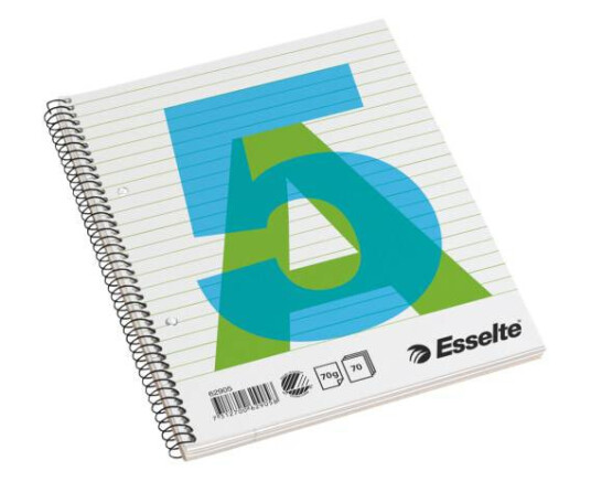 Esselte Kladdebok Spiral A5 70 ark Linjer Esselte Kladdebok Spiral A5 70 ark Linjer