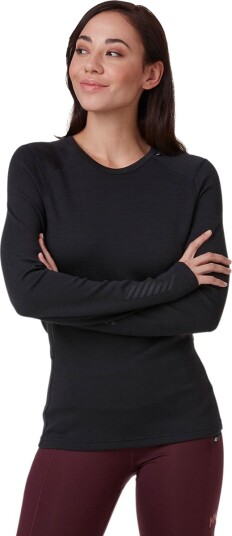 Helly Hansen Dame Lifa Merino Mellomvekt Crew Basislag Svart SvartS