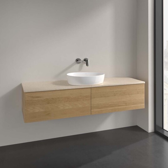 Villeroy & Boch Antao Servantskap med 2 skuffer 160x50x36 cm m/lys Eik/Crème