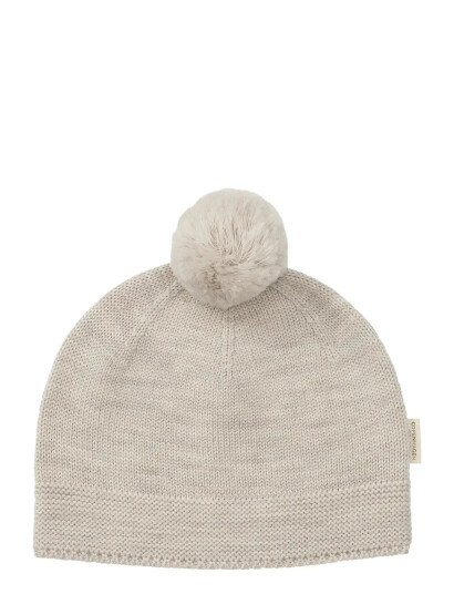 Copenhagen Colors Knitted Beanie With Pompom Beige 48/50 Copenhagen Colors Knitted Beanie With Pompom Beige 48/50