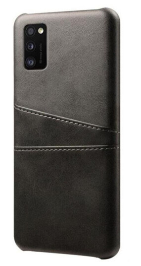 INCOVER Samsung Galaxy A41 Skinn Flip Deksel med Kortholder - Svart