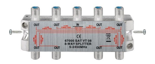 Pro SAT-splitter 8-veis Sølv for Satellittenheter 5-2400 MHz Pro SAT-splitter 8-veis Sølv for Satellittenheter 5-2400 MHz