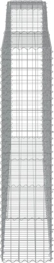 vidaXL Gabionkurver buede 5 stk 400x50x200/220 cm galvanisert jern