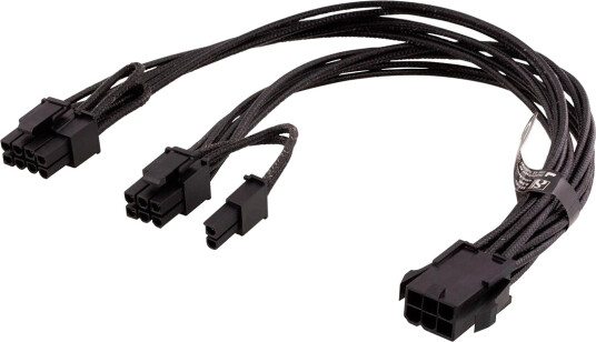 Deltaco 0,3m PCIe Strømkabel 6-pin til 2x8-pin for Videokort Deltaco 0,3m PCIe Strømkabel 6-pin til 2x8-pin for Videokort