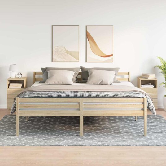  Nattbord 2 stk med 2 skuffer sonoma eik 36x36x68 cm 8721158574626