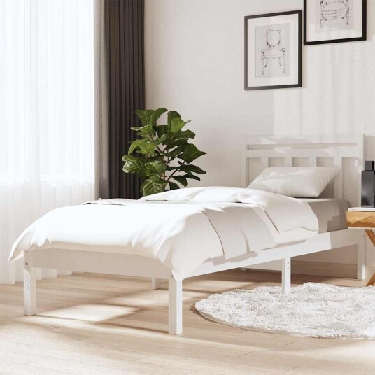 vidaXL Sengeramme hvit heltre furu 100x200 cm 8720286958063