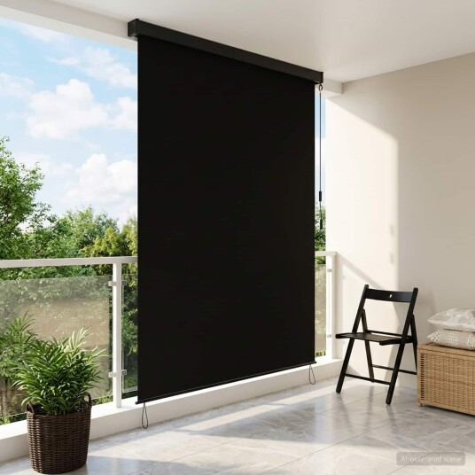 vidaXL Rullegardin Svart 180 x 250 cm Stoff og Aluminium
