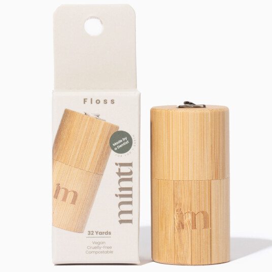 Bærekraftig tanntråd Minti Bamboo Dispenser
