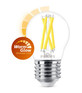 E27 Philips WarmGlow E27 LED-lyspærer 5.9W (60W) (Lustre, Klart, Kan dimmes) E27 Philips WarmGlow E27 LED-lyspærer 5.9W (60W) (Lustre, Klart, Kan dimmes)
