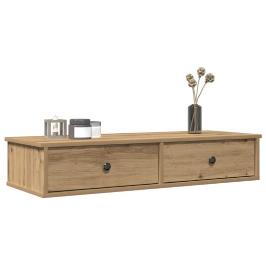  Vegghylle med skuffer artisian eik 100x37,5x19cm konstruert tre 8721158649980