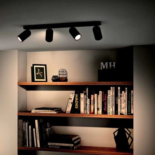 Philips myLiving Pongee 4 takspot, Svart Philips myLiving Pongee 4 takspot, Svart