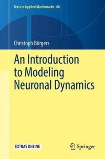 An Introduction To Modeling Neuronal Dynamics Av Christoph Boergers
