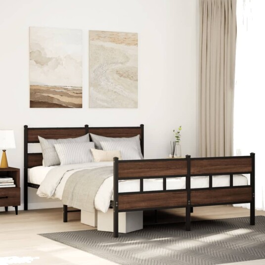  Sengeramme uten madrass med hodegavl og fotgavl 140x200 cm 8721158377593