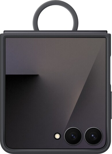 Samsung Galaxy Z Flip 7 Silikondeksel med Ring - Sort Mobildeksel