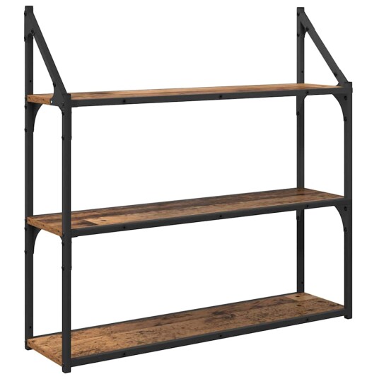 Vegghylle med hylle Gamle tre 80 x 21 x 78,5 cm Konstruert tre