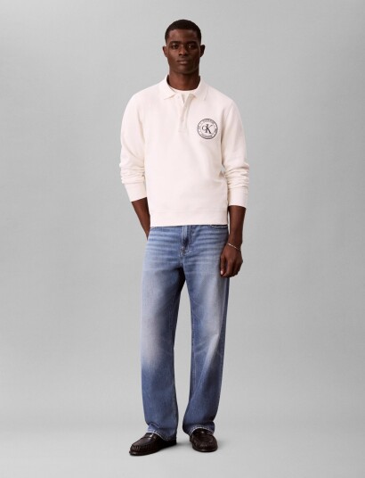 Calvin Klein Jeans Ls 350Terry Eu Graphic Polo Swea Cream XL