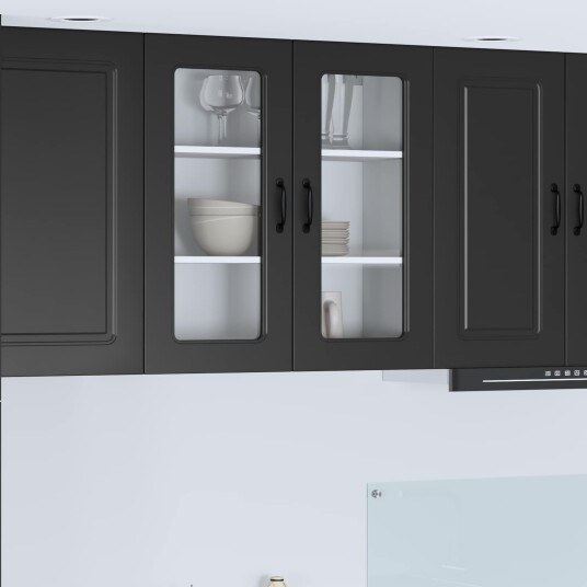  Kjøkkenskap med hylle Svart 80 x 31 x 80 cm Konstruert tre