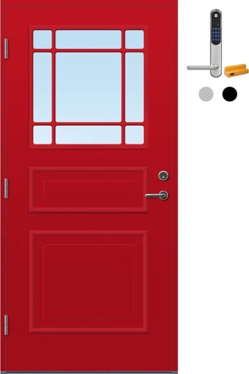 Ytterdør Bygg1 Arendal Klarglass med Yale Doorman Classic Home