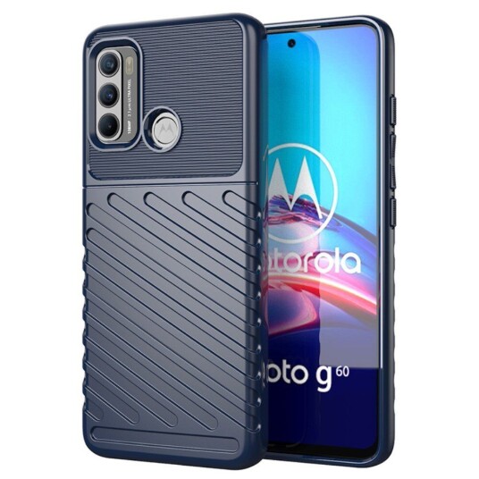 INCOVER Motorola Moto G60 Thunder Series Twill Plast Deksel - Blå
