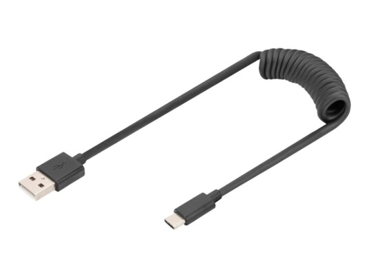 DIGITUS - USB-kabel - USB (hann) til 24 pin USB-C (hann) - USB 2.0 - 20 V - 3 A - 1 m - svart
