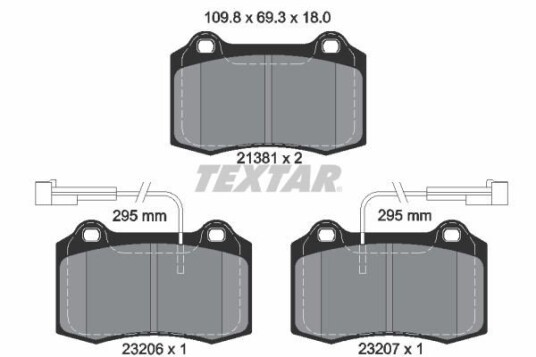 Bremseklosser TEXTAR 2138103 Bremseklosser TEXTAR 2138103