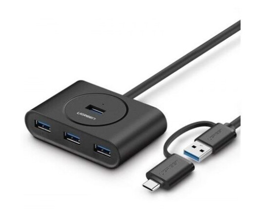 UGREEN USB 3.0 Hub with USB-A & USB-C Port USB-hub - USB 3.0 - 4 porter - Svart UGREEN USB 3.0 Hub with USB-A & USB-C Port USB-hub - USB 3.0 - 4 porter - Svart