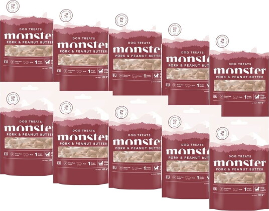 Monster Dog Treats Pork & Peanut Butter 10 X 100 G