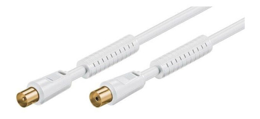 Pro Antennekabel 80 dB 2,5m Hvit Gullbelegg Pro Antennekabel 80 dB 2,5m Hvit Gullbelegg
