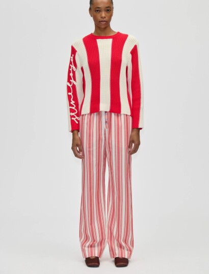 STINE GOYA Lofty Cotton Boxy Motif Sweat Red XS STINE GOYA Lofty Cotton Boxy Motif Sweat Red XS