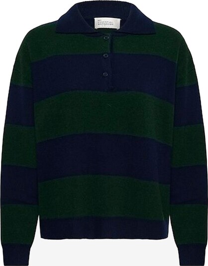 My Essential Wardrobe Genser MWJola Knit Polo Pullover Grønn