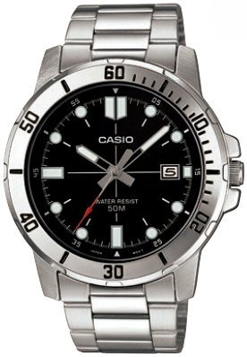 Casio Herreklokke MTP VD01D 1E2VUDF Classic Sort/Stål Ø45 mm Casio Herreklokke MTP VD01D 1E2VUDF Classic Sort/Stål Ø45 mm