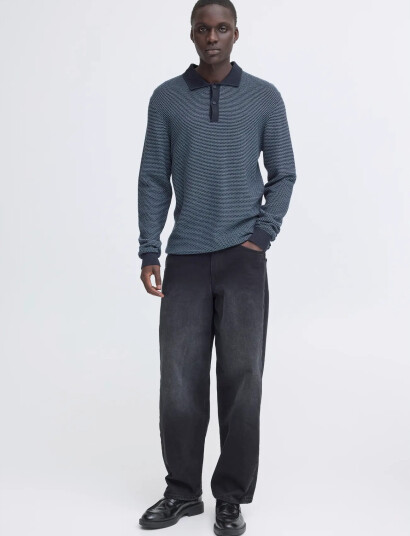 Blend Bhboyd Knit Polo Navy L Blend Bhboyd Knit Polo Navy L