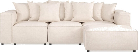 Cubo 4 seters Dyp Modulsofa med Divan i Stoff Beige