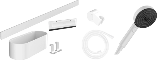 Hansgrohe WallStoris Dusjpakke 3 stråletyper med termostat Hvit Matt