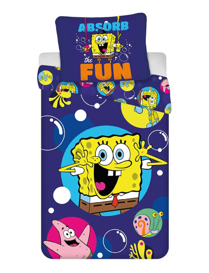 BrandMac Bed Linen Sponge Bob 1002  140X200 60X63 Cm   Yellow   140X200.60X63CM