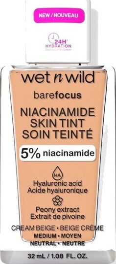 Wet n Wild Bare Focus Niacinamide Skin Tint - Cream Beige Foundation Skjønnhet Makeup