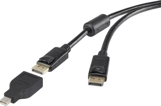 Renkforce Mini Displayport-Adapterkabel: Mini Displayport ? Displayport 0,50 M, Gullbelagte Kontakter, Med Ferrittkjerne Rf-3424504