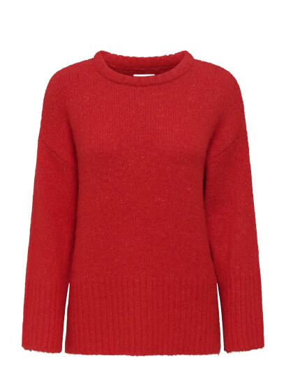 ONLY Onlmaggie Life Ls Loose O-Neck Cc Knt - Red - XS