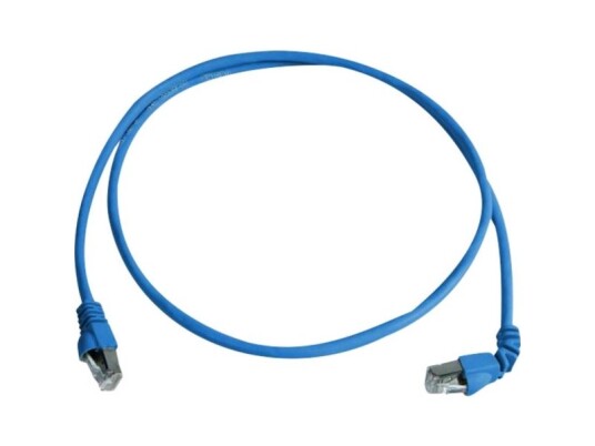 Telegärtner 100008017 Rj45 Netværkskabel Patchkabel Cat 6A S/Ftp 1.00 M Blå Flammehæmmende Halogenfri 1 Stk