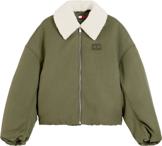Tommy Jeans Tjw Fur Collar Utility Bomber Khaki green XS