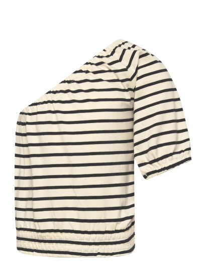 Grunt Grlou Stripe Top   Cream   L/14Y