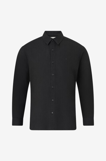Calvin Klein Linskjorte LS Solid Linen Classic Shirt Svart