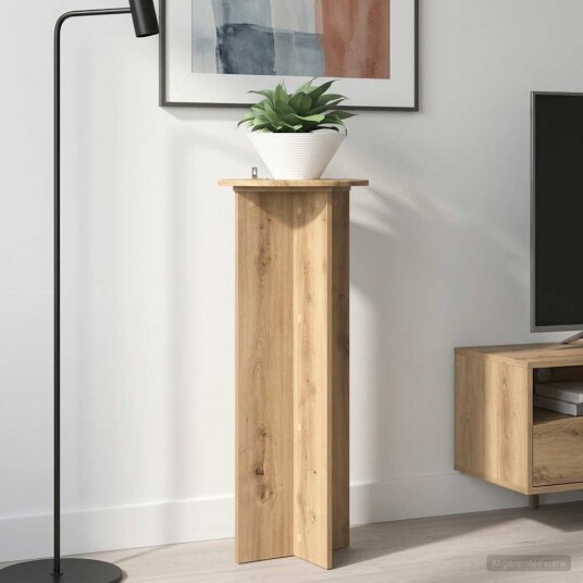 vidaXL Planteholder 2 pcs Artisan eik Ø40 x 100 cm Konstruert tre