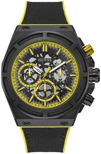 Guess Herreklokke GW0713G2 Multifunction Sort/Gummi